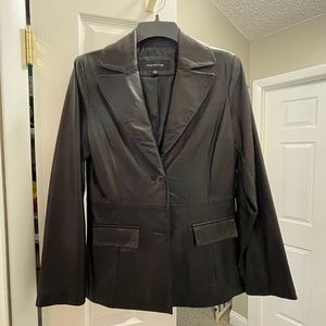 Black Leather (100%) Blazer.